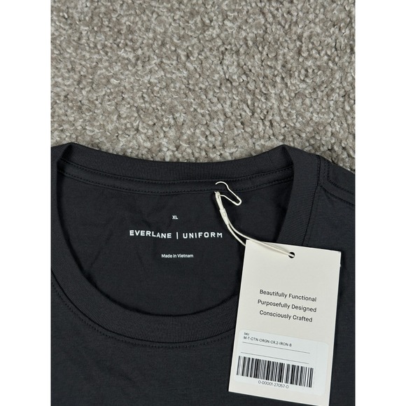 Everlane Uniform Shirt Mens Extra Large Gray Solid Crewneck Cotton Tee Made USA - Picture 5 of 9